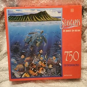 MB Puzzle 1986 SEASCAPES Robert Lyn Nelson Silent Seas of Lae'Ahi 750 Piece